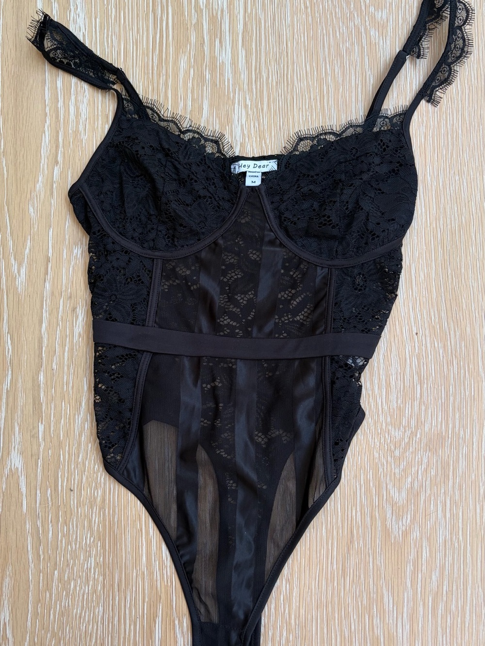 Black Lace Sheer Bodysuit